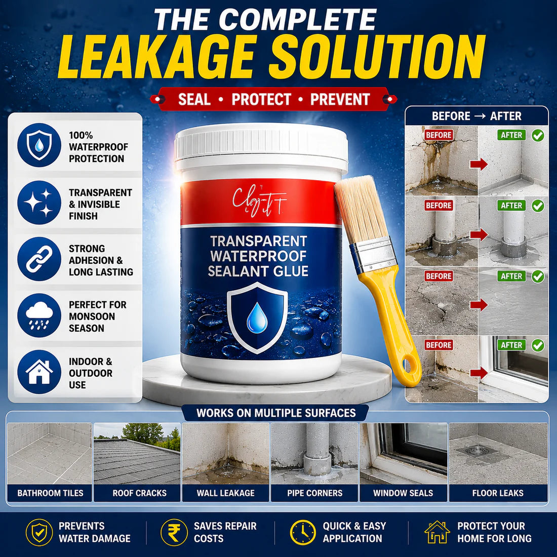 LeakGuard Waterproof Sealant Glue | Buy 1 Get 1 FREE + Free Brush